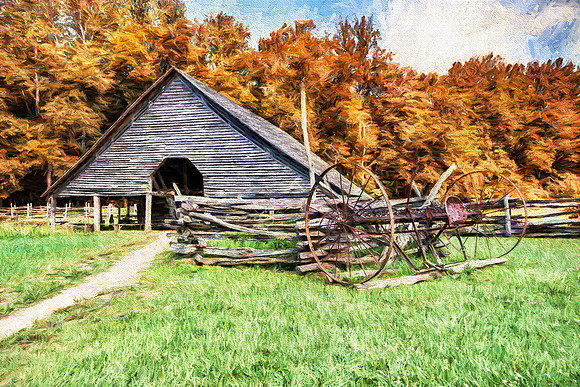 Mountain Barn Painting